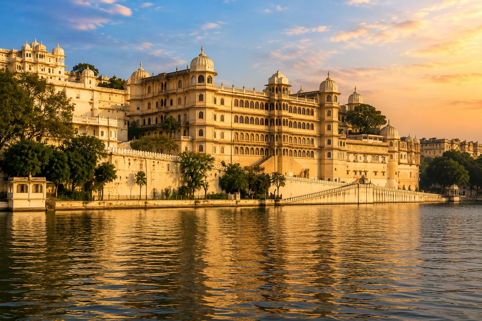 Udaipur City Palace overlooking Lake Pichola