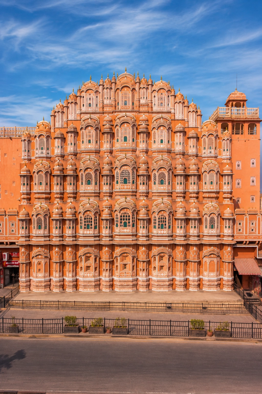 Hawa Mahal facade in the pink city of Jaipur
