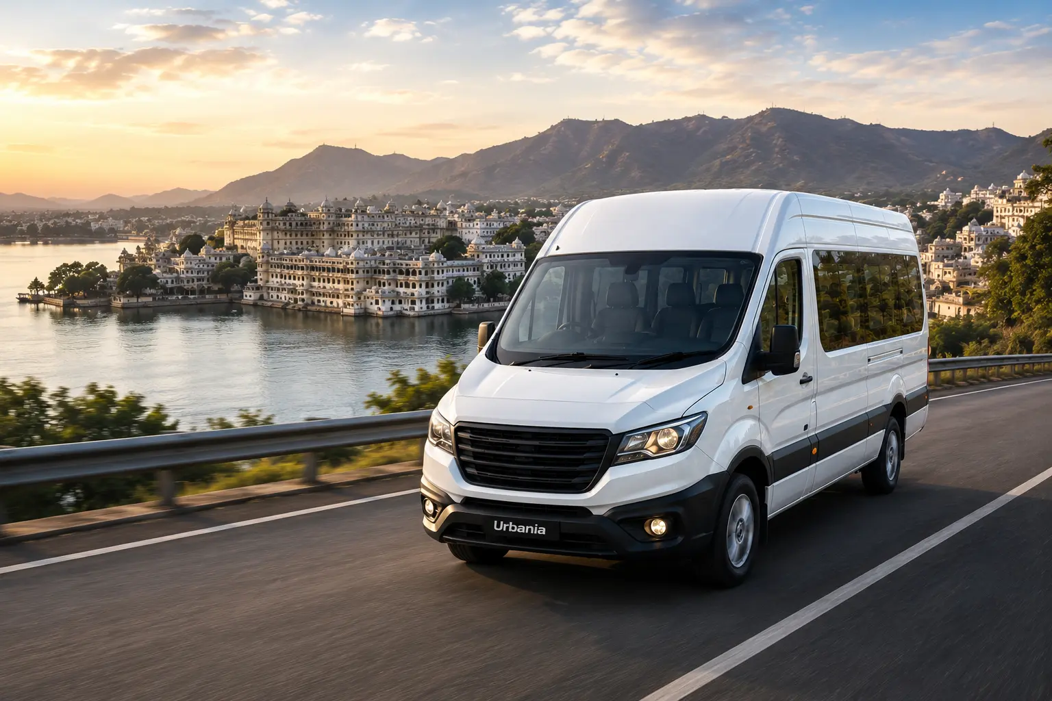 Force Urbania luxury van for large group travel in Udaipur