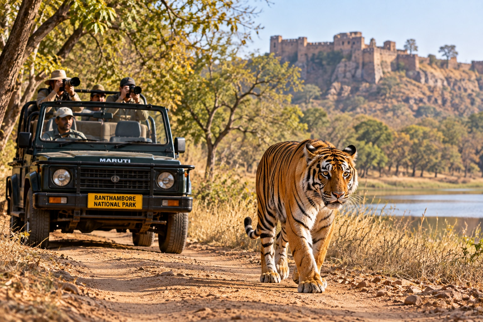 Tiger safari jeep in Ranthambore National Park